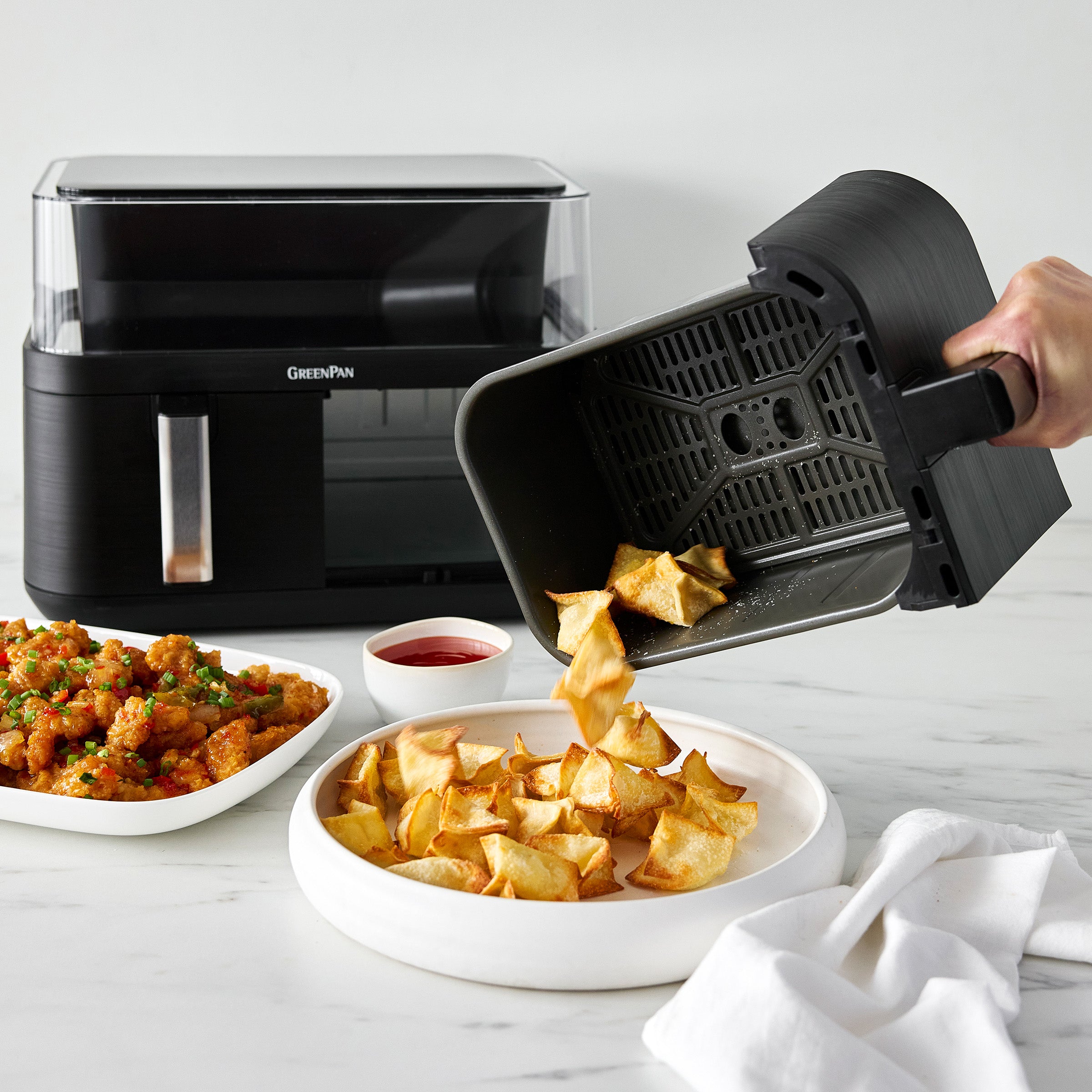 Bistro 10-Quart 360˚ Clear View Double Air Fryer