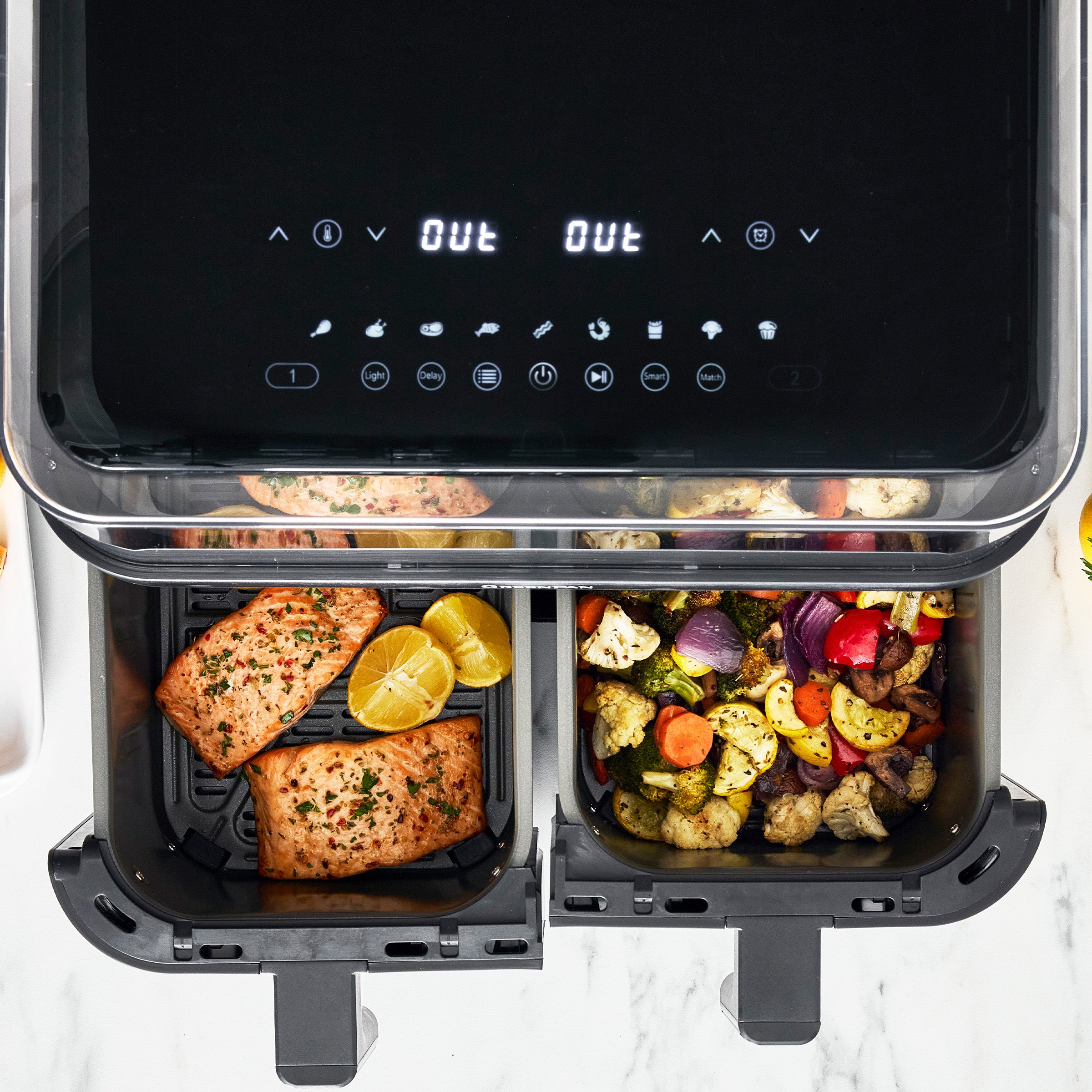 Bistro 10-Quart 360˚ Clear View Double Air Fryer