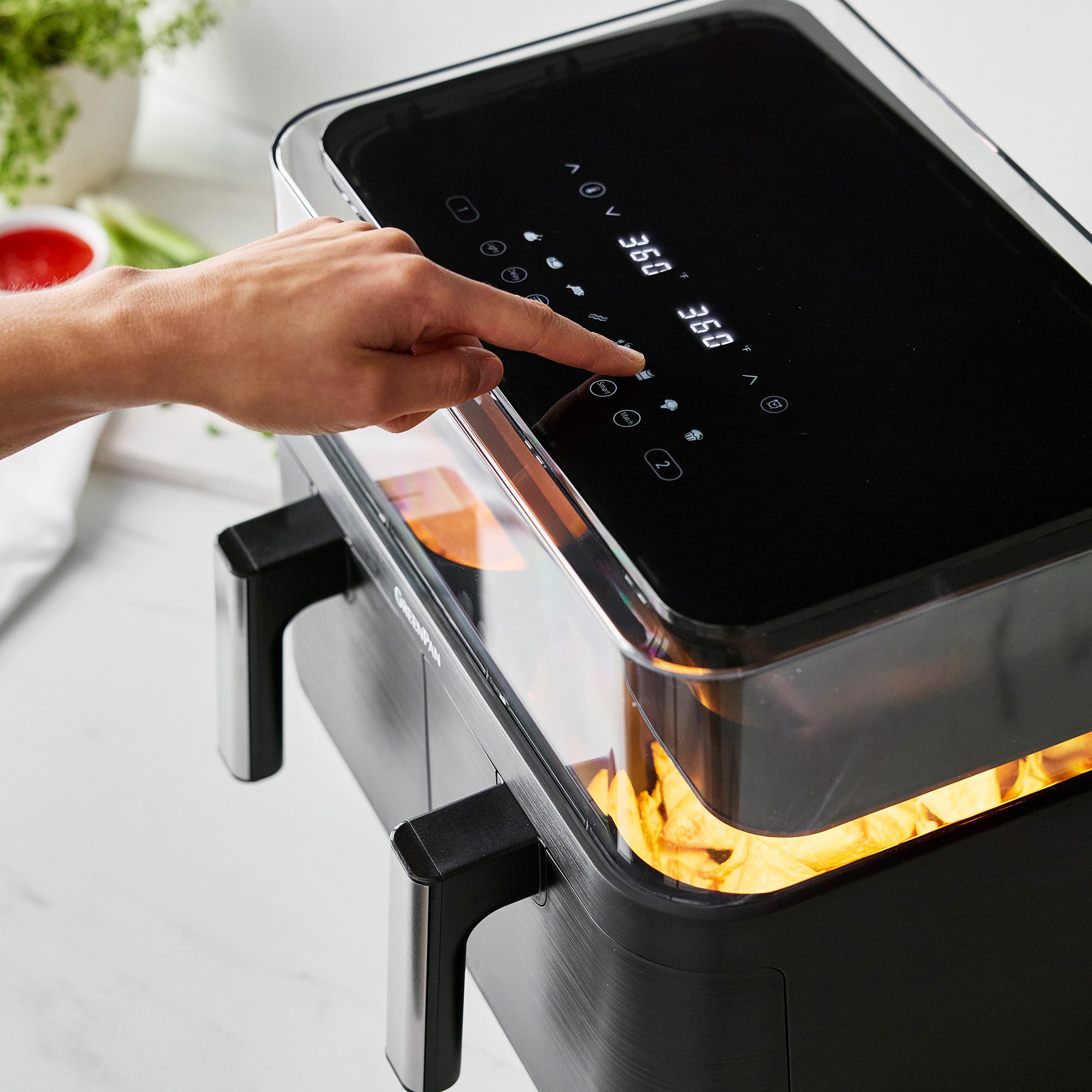 Bistro 10-Quart 360˚ Clear View Double Air Fryer
