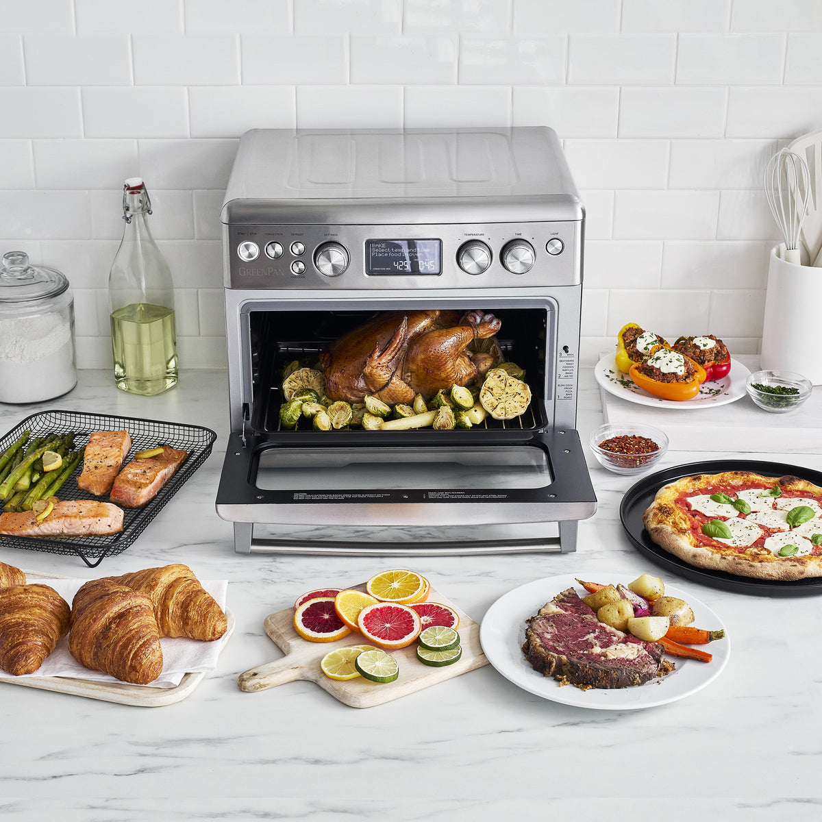 Elite Convection Air Fryer Toaster Oven | Premiere Stainless Steel