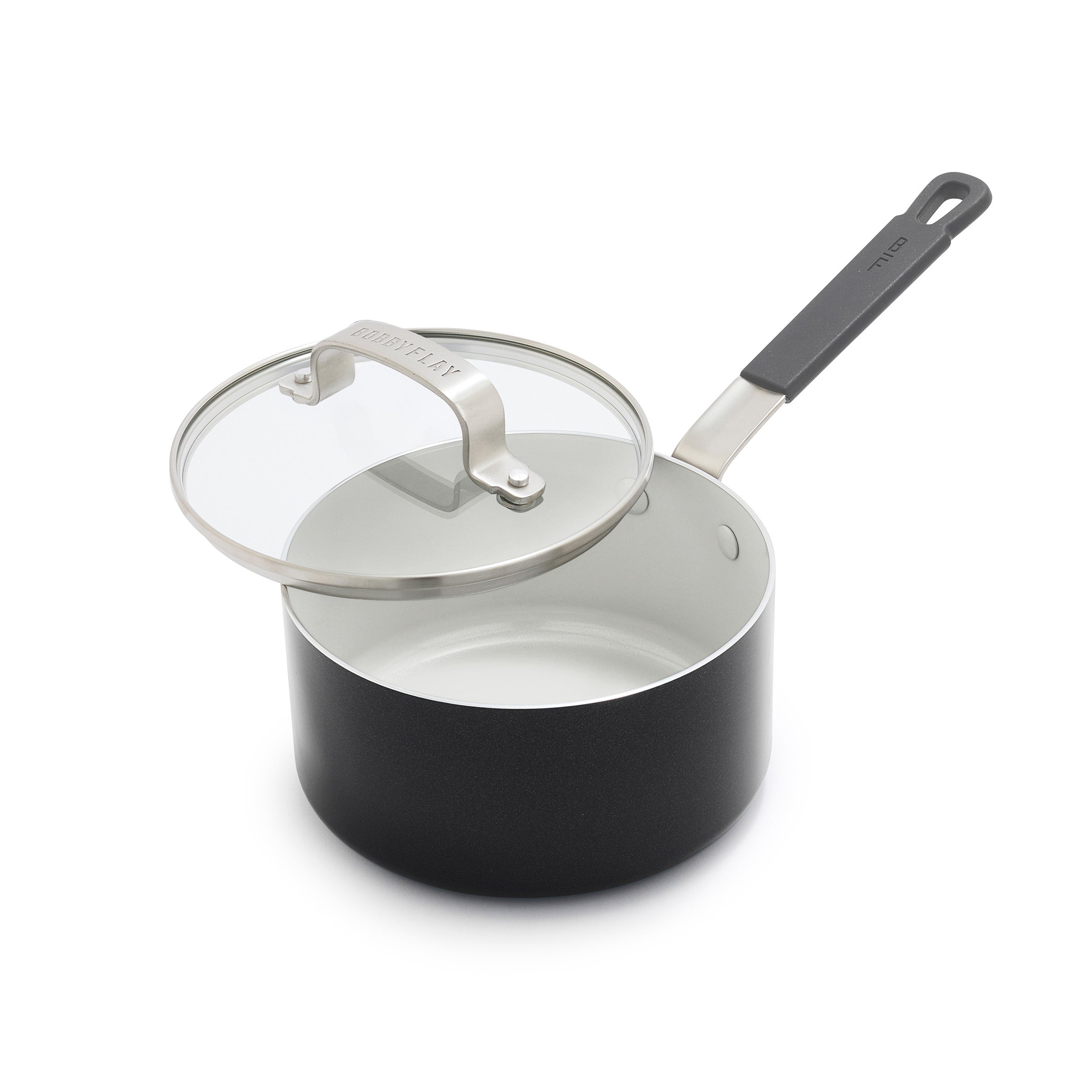 Bobby Flay by GreenPan Professional Ceramic Nonstick 1.6-Quart Saucepan with Lid | Graphite