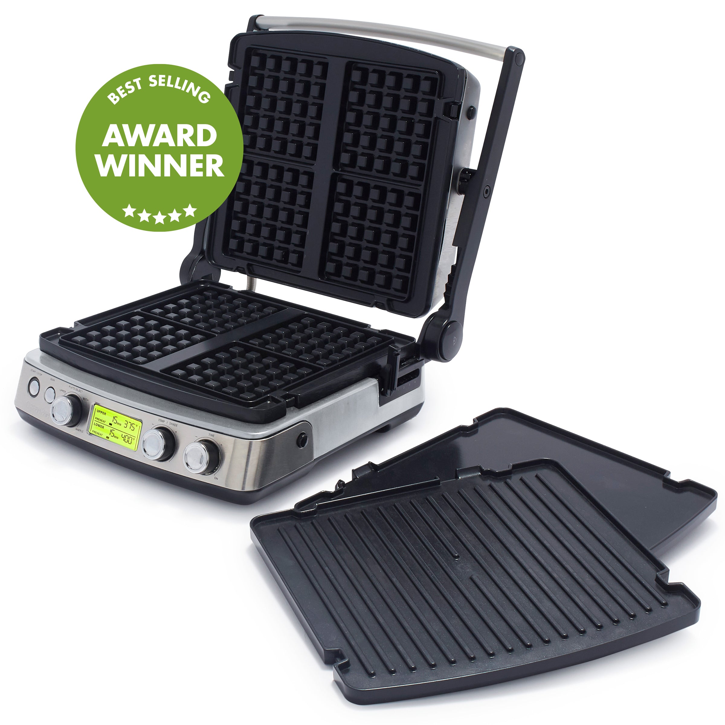 Elite Multi Grill, Griddle & Waffle Maker | Premiere Stainless Steel