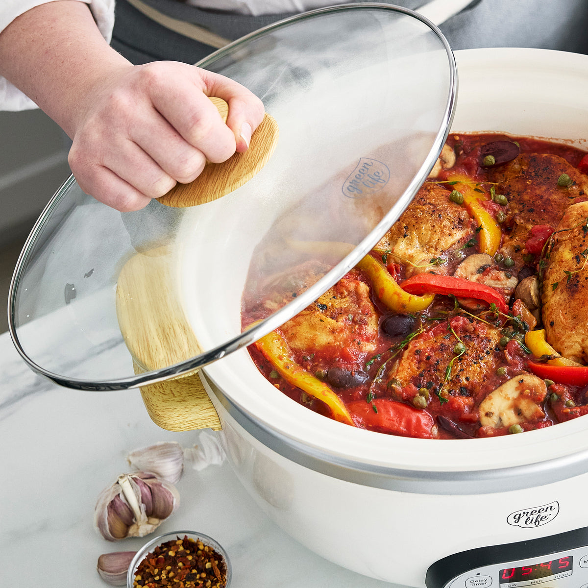GreenLife Healthy Duo 6-Quart Slow Cooker | Cream