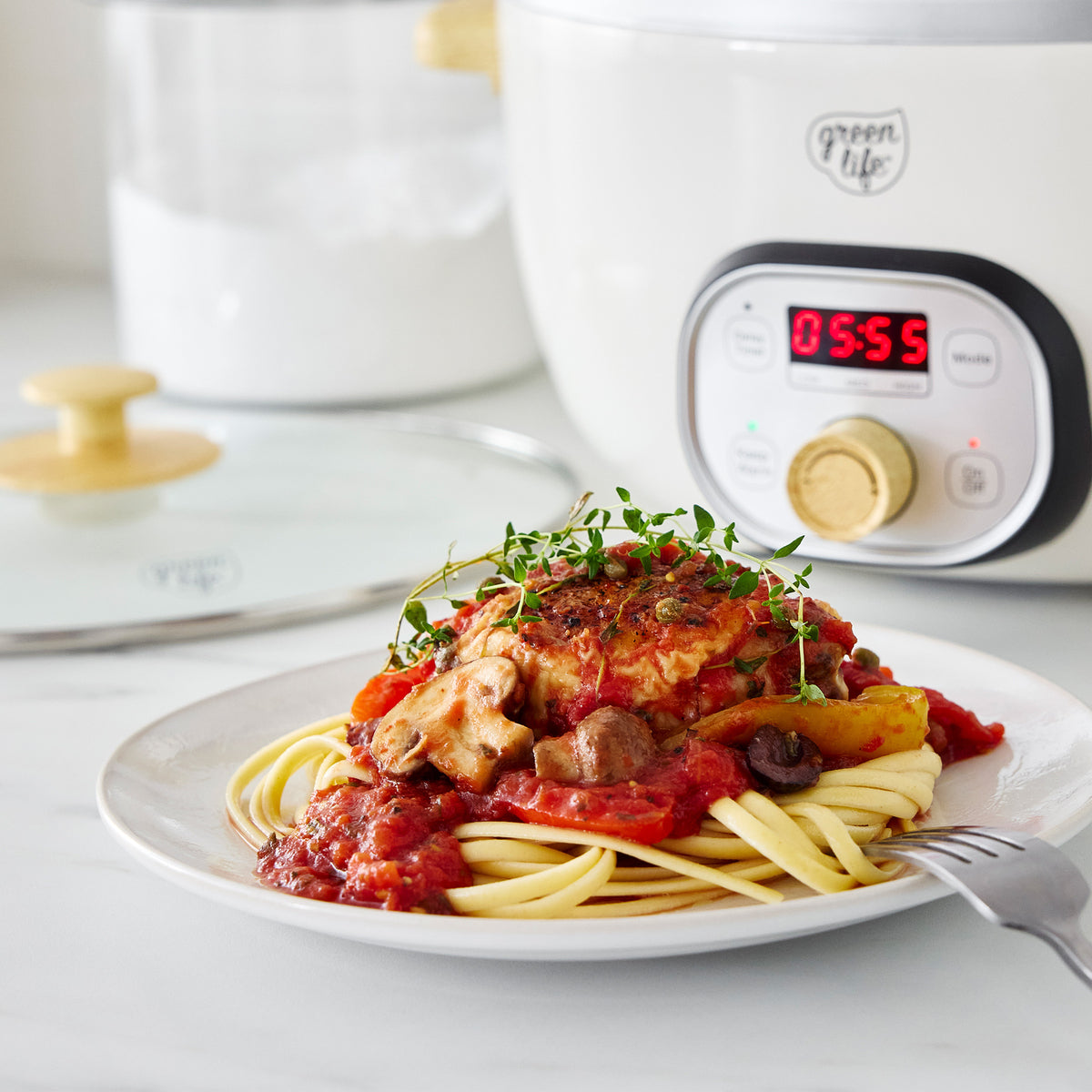 GreenLife Healthy Duo 6-Quart Slow Cooker | Cream