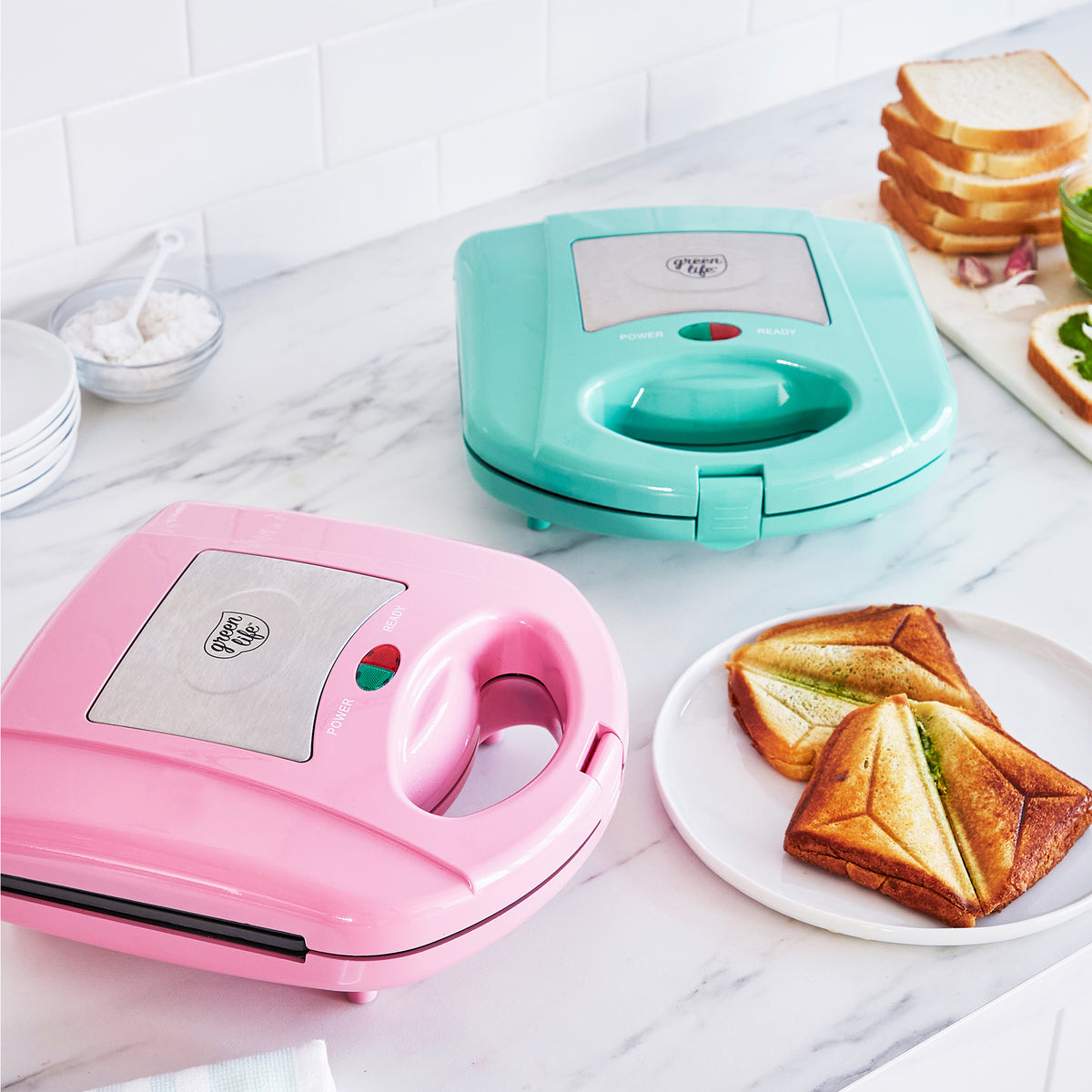 GreenLife Waffle and Sandwich Duo | Turquoise