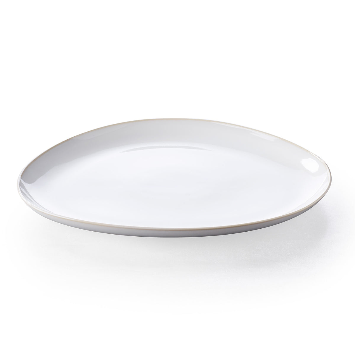 Keltum Glazed Stoneware 15" Serving Plate | White