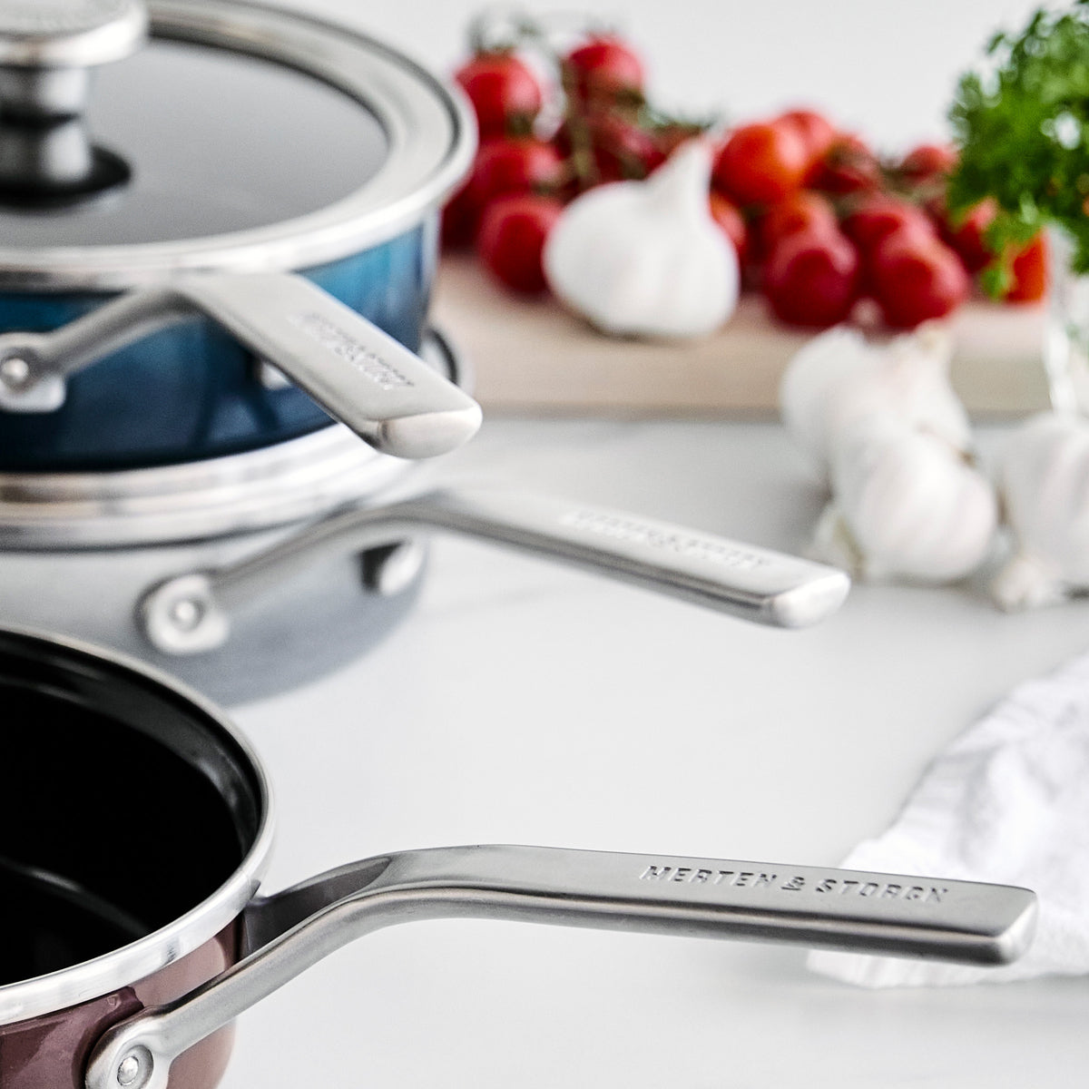 Merten & Storck Steel Core Enameled 2-Quart Sauté Pan with Lid | Aegean Teal