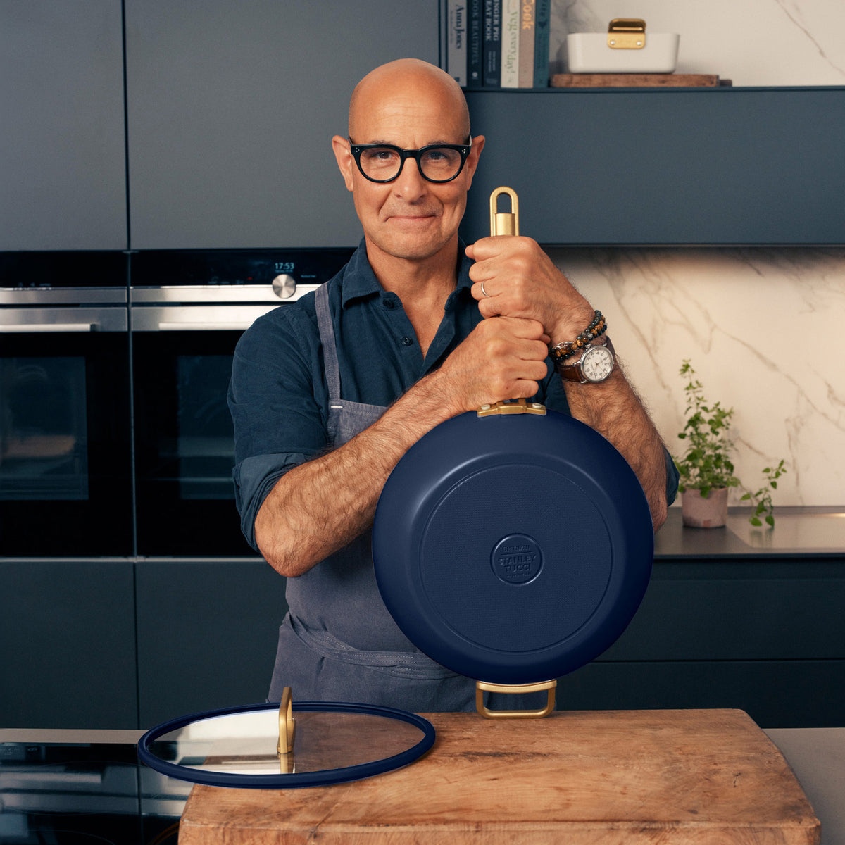 Stanley Tucci™ Ceramic Nonstick 4.5-Quart Stanley Pan Jr. | Marino Blue