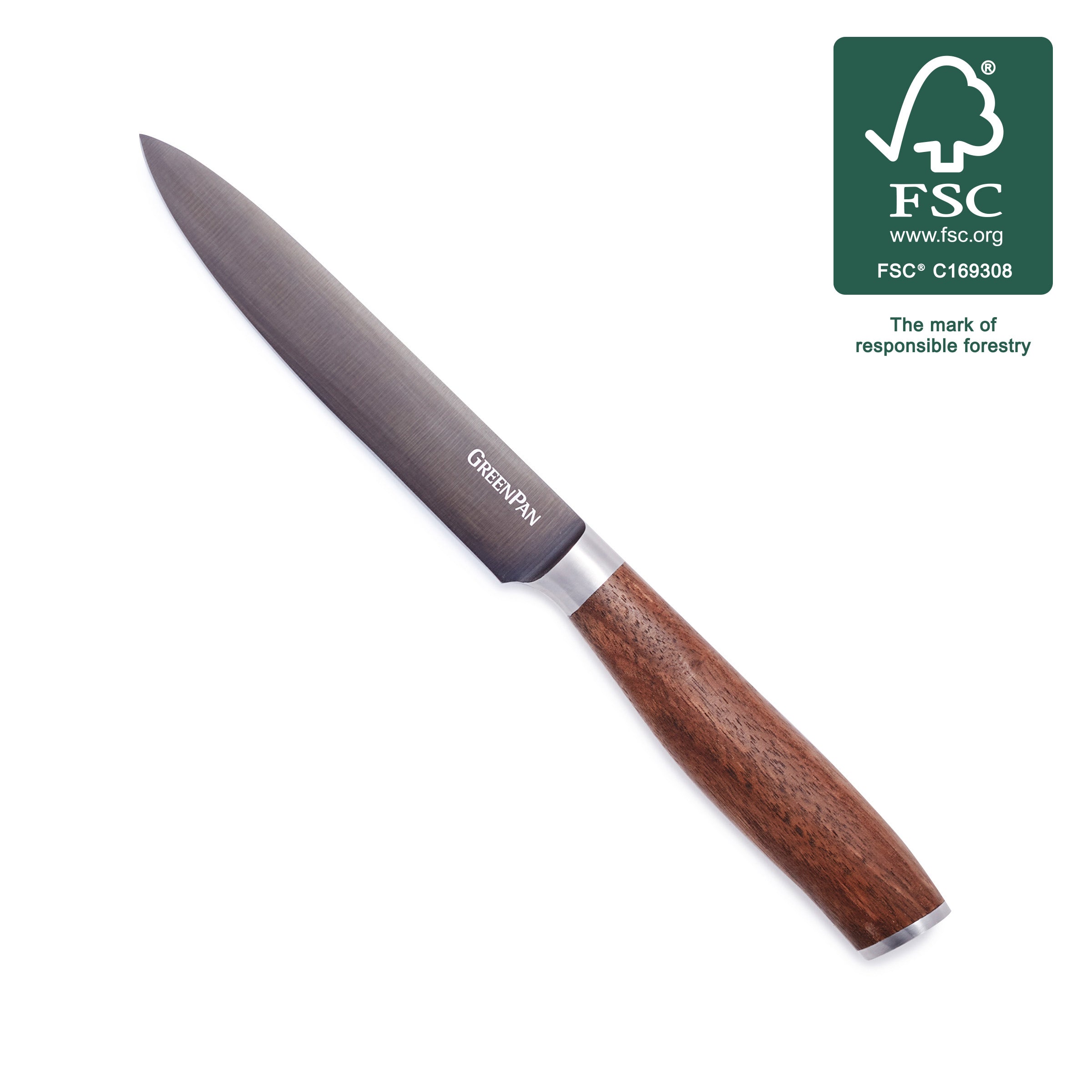 Premiere Titanium Cutlery 5" Utility Knife with Walnut Handle